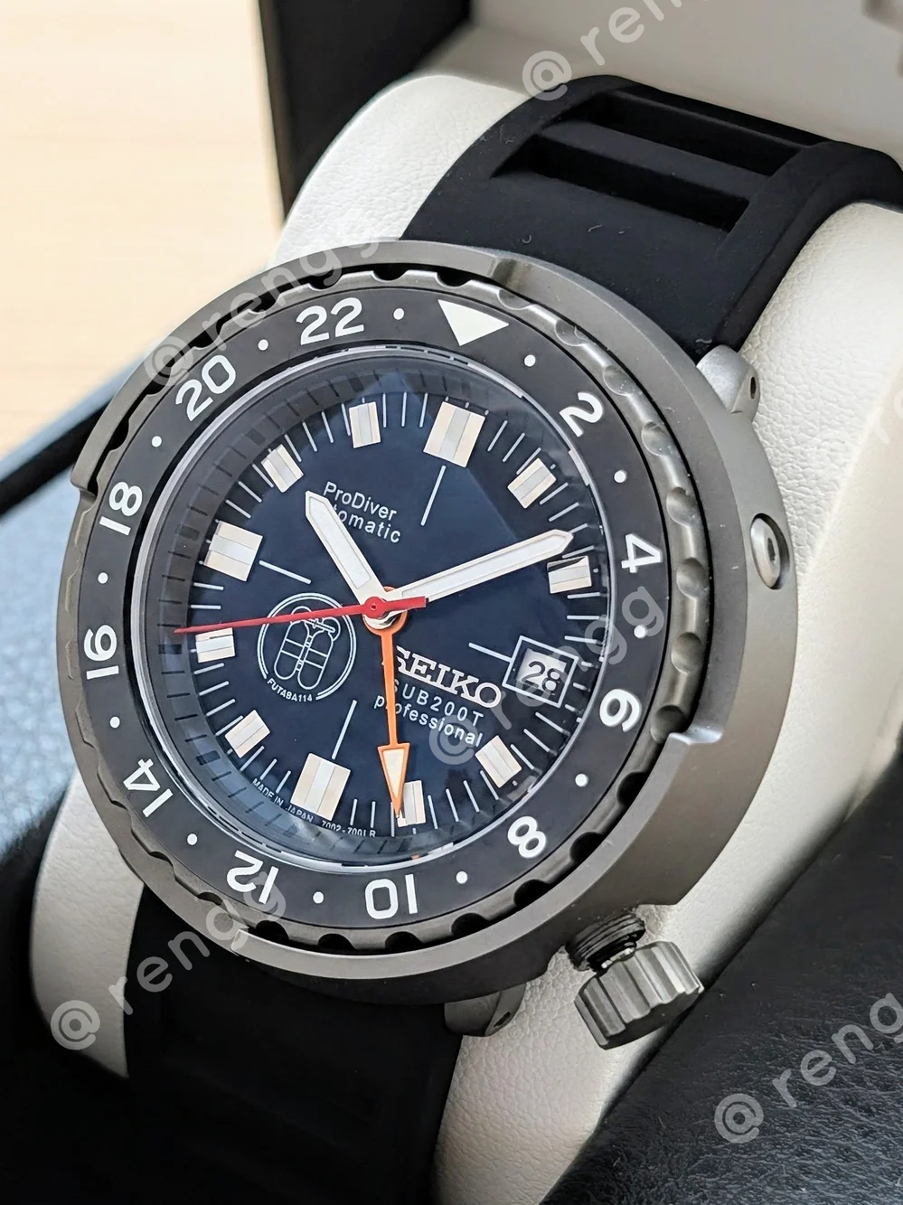 47mm Titanium GMT Tuna Seiko ProDiver Automatic Black Men's Mod Watch Sapphire